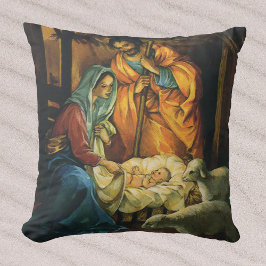 Almofada Natividade de Natal Vintage, Menino Jesus no Presé