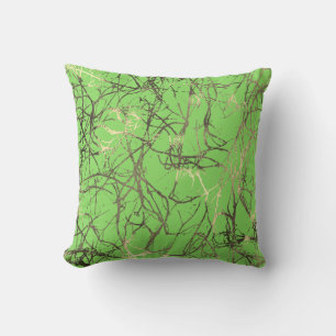 Almofada Nature Abstrato Green Limão Sepia Dourado Nervos V