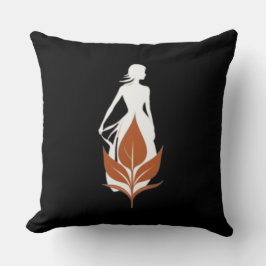 Almofada Nature and Woman Silhouette Elegant Feminine Art 