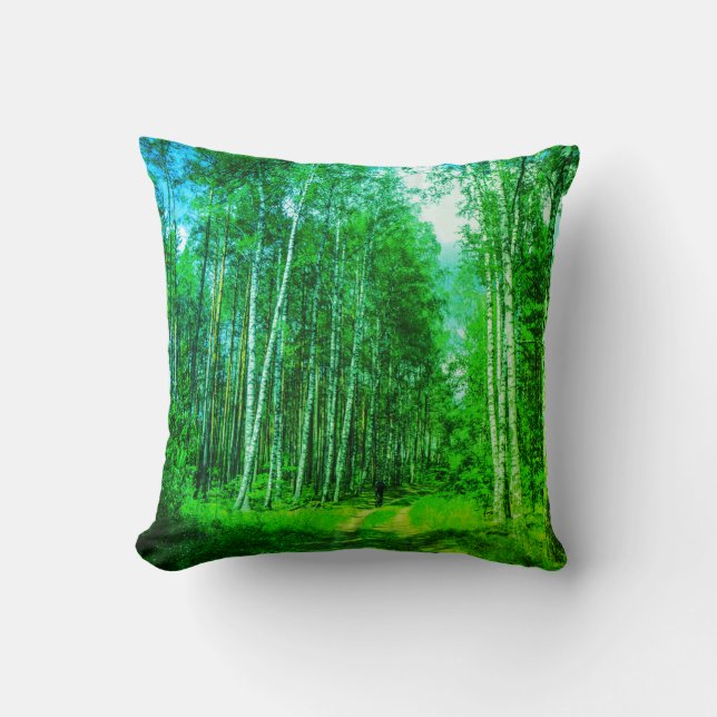 Almofada Nature Landscape Forest Birch Bielorrússia (Frente)