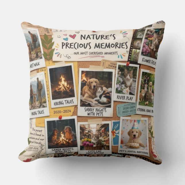 Almofada Nature & Pets Memory Collage Design (Frente)