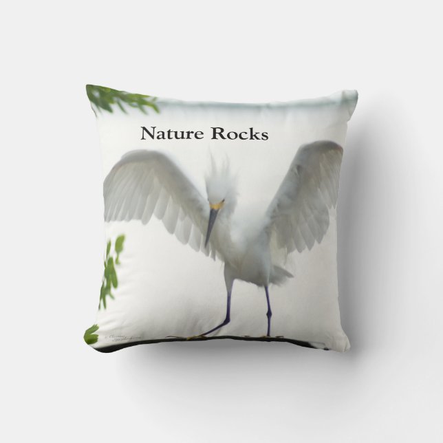 Almofada Nature Rocks Egret (Frente)