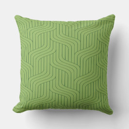 Almofada Nature's Green Geometric Line Throw Pillow