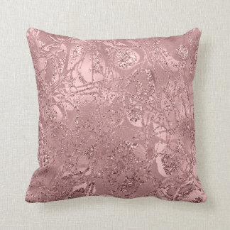 Almofada Natureza Abstrato Rosa Blush Dourada Glitter Mauve