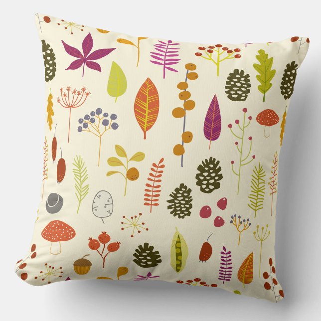 Almofada Natureza da Floresta (Autumn fall leaves pattern throw pillow)