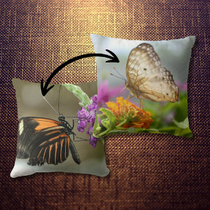 Almofada Natureza Fotografia Borboleta na Flor
