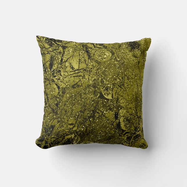 Almofada Natureza Glitter Sparkly Abstrato Chartreuse Verde (Frente)