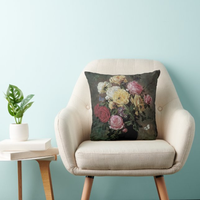 Almofada Natureza-morta com Flores em Vaso por Olaf Hermans (Cadeira)