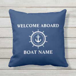 Almofada Náutica Nome do Barco Ângulo Corpo Helm Bem-vindo 
