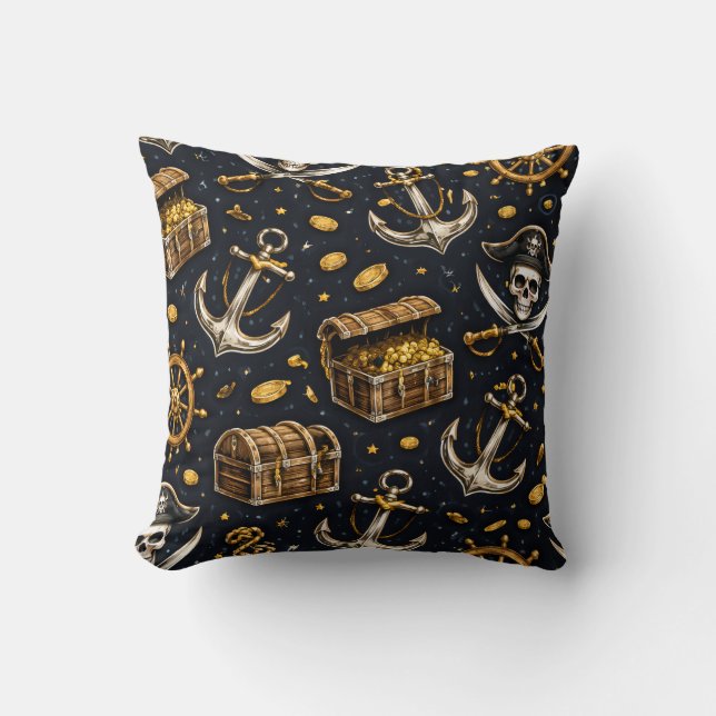Almofada Nautical Pirate Pattern Pillow (Frente)