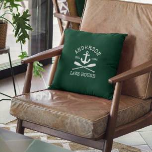 Almofada Náutico Lago House Family Anchor Oars Green