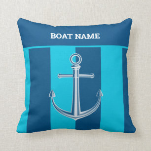 Almofada Náutico Personalizar Marinho de Âncora do Nome do