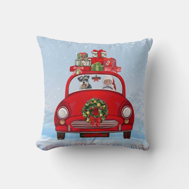 Almofada Nauzer Cachorro No Carro Com Papai Noel (Frente)