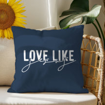 Almofada Naval Azul Amor como Jesus Cristão