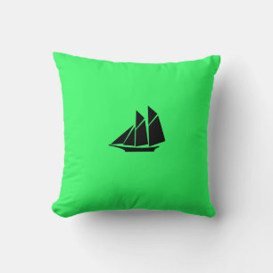 Almofada Navio de Clipper Oceano Brilho_Preto-em-Verde