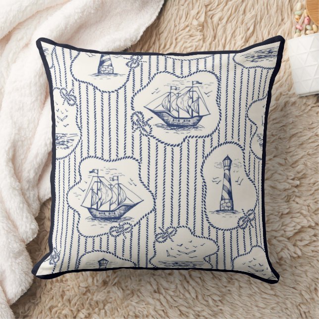 Almofada Navio de Elemento Marinho Nega Farol de Stripe Mar (Cobertor)