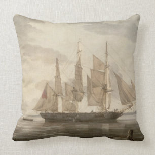 Almofada Navios no porto, 1805 (óleo em canvas)