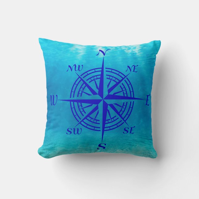 Almofada Navy Blue Compass Rose (Frente)