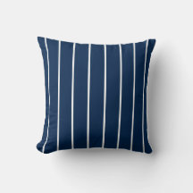 Navy Dark Blue Stripes Throw Pillow
