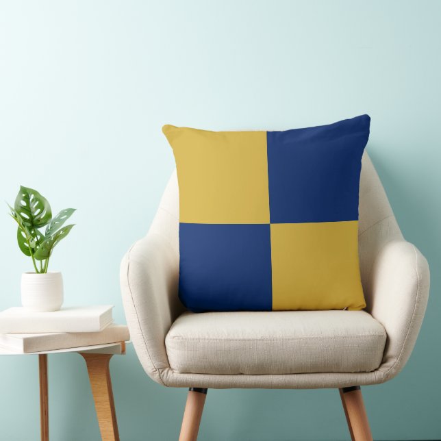 Almofada Navy & Metallic Gold Square Box Stylish Pattern (Cadeira)