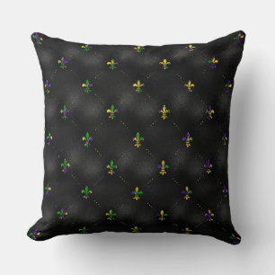 ALMOFADA NEGRO COM PÁRA VERDE DOURADA FLEUR DI LIS