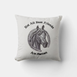 Almofada Nem Todos os Melhores Amigos São Humanos Cavalo Vi