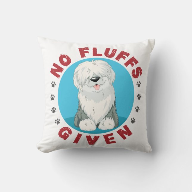 Almofada Nenhum Fluff Dado Em Inglês (Frente)