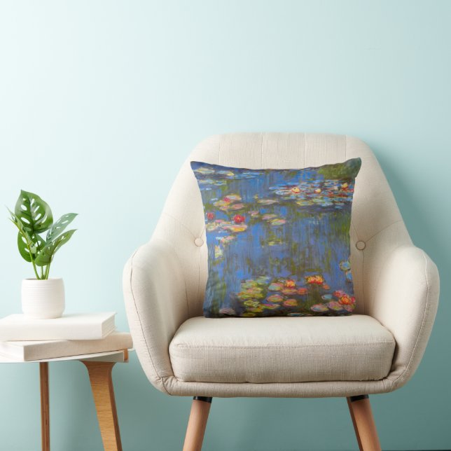 Almofada Nenúfares de Claude Monet, Arte da Natureza Vintag (Cadeira)