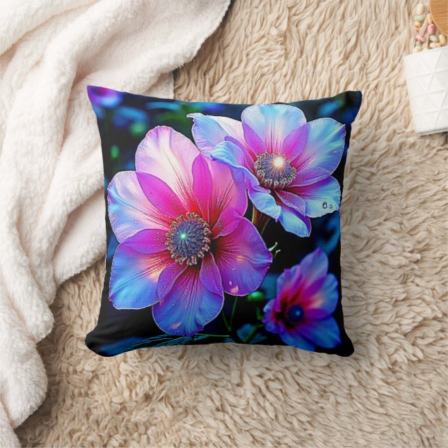 Almofada Neon Bloom Flower Magic Design (Cobertor)