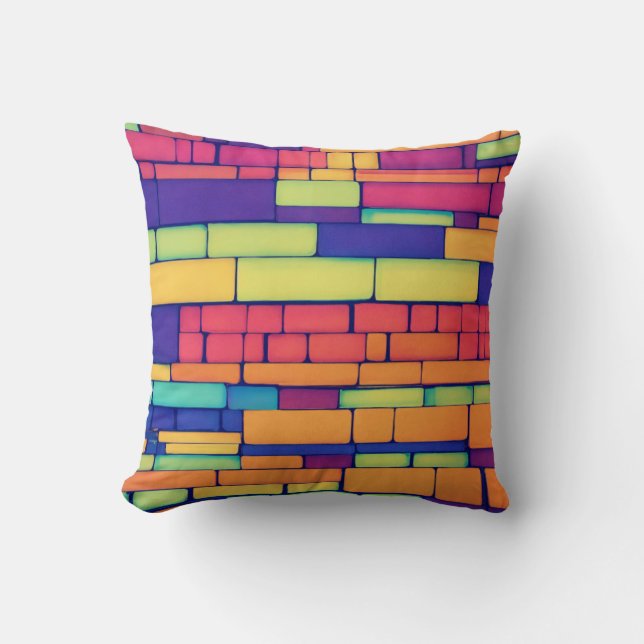 Almofada Neon Bricks Mosaico Design (Frente)