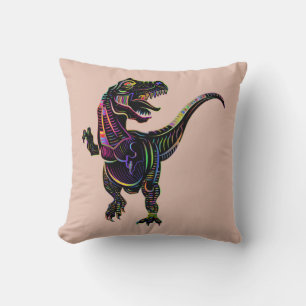 Almofada Neon Coloração Tyrannosaurus Rex Dinossaur