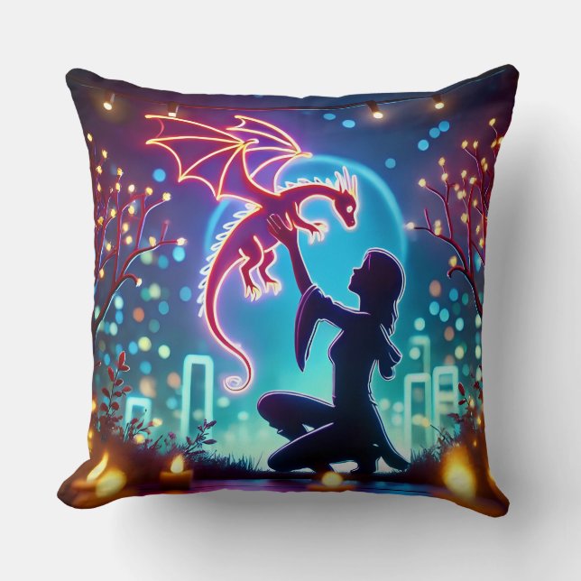 Almofada  neon dragon trainer (Frente)