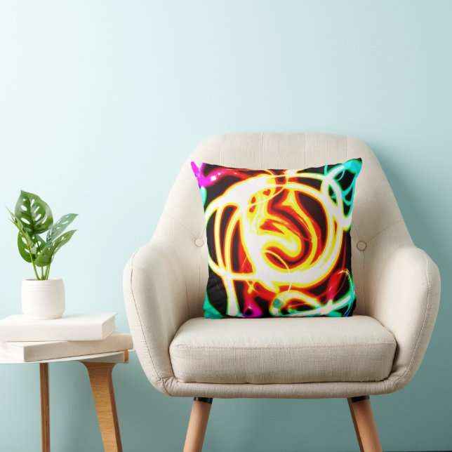 Almofada Neon Geométrico Art Design para Suas Necessidades (Cadeira)