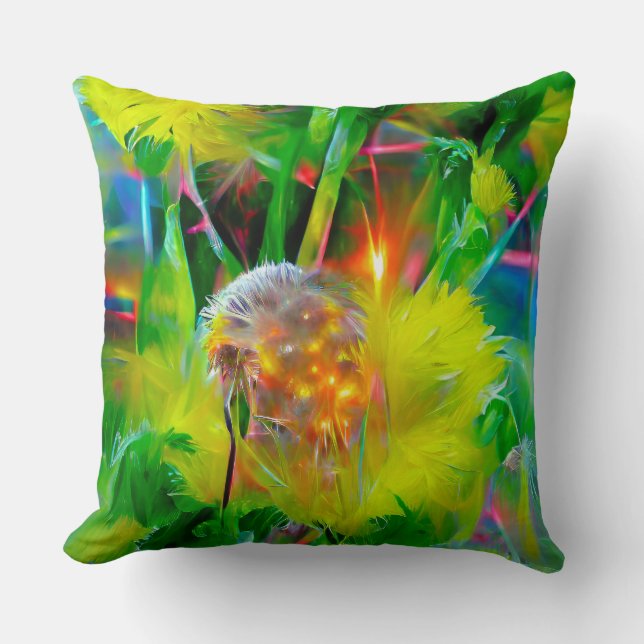 Almofada Neon Glow Dandelions no Dream Garden (Frente)