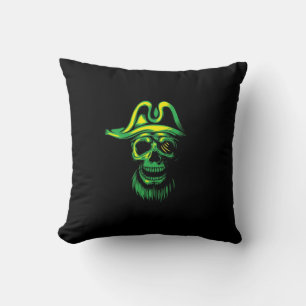 Almofada Neon Green Pirate Skull