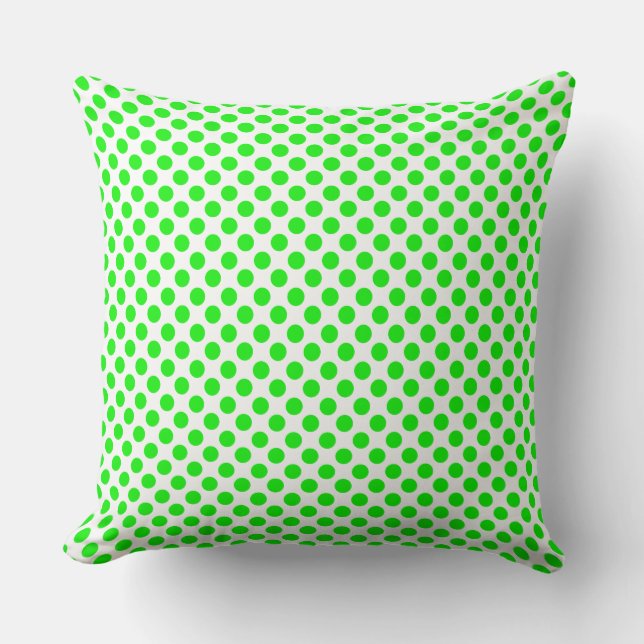 Almofada Neon Green Polka /pontosTravesseiro (Frente)