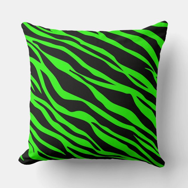 Almofada Neon Green Zebra Striped (Frente)
