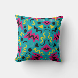 Almofada Neon Nostalgia: Um Remix Negrito dos Anos 90