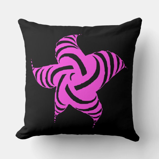 Almofada Neon Pentaspiral Magenta Zebra Vortex (Frente)