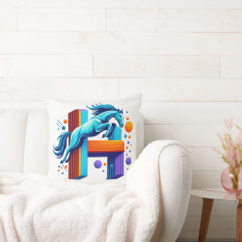 Almofada Neon Power Horse Jump Over H Letter