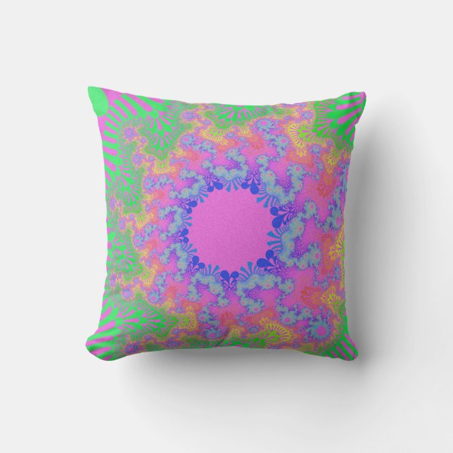 Almofada Neon Rainbow Sunburst Travesseiro decorativo (Frente)