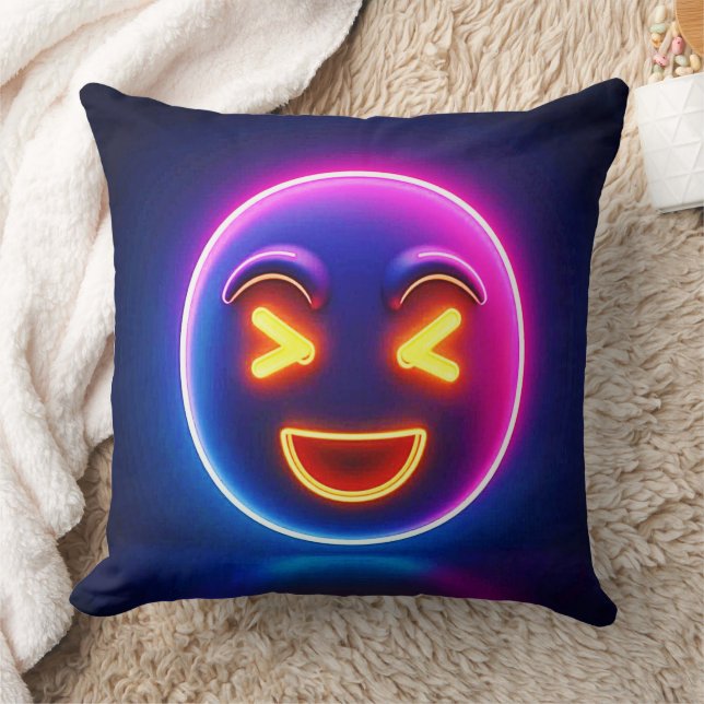 Almofada Neon Rindo Emoji Joy (Cobertor)