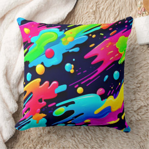 Almofada Neon Splatter Flow Art