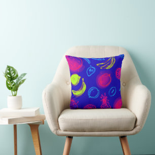 Almofada Neon Tropical Fruta Padrões Art Comprar Agora