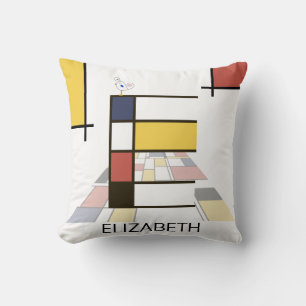 Almofada Neoplasticismo Art Monograma Legal. Letra E