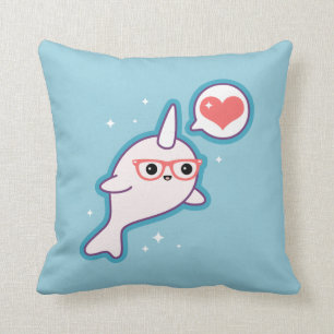 Almofada Nerd bonito Narwhal