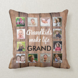 Almofada Netos Citação de Fotos Rústica De Madeira 12