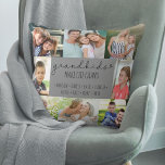 Almofada Netos tornam a vida grande 8 Cinzas de fotos perso<br><div class="desc">Adicione todos os nomes de netos a este travesseiro de fotos personalizado. "Netos fazem a vida grandiosa" é escrita em letra casual, escrita à mão e com letra magra. O modelo de foto está pronto para você adicionar os nomes dos netos e 8 das suas fotos favoritas, que são exibidas...</div>