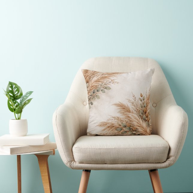 Almofada Neutral Beige Pampas Sage Botanical Frame (Cadeira)