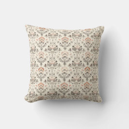 Almofada Neutral Blush Gray Botanical Throw Pillow